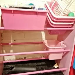 Kids pink drawers with multiple boxes odd pen marking will remove as best as possible