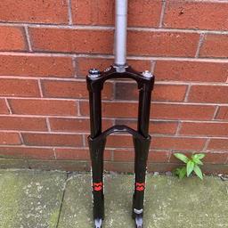 have a set of drop off forks 130mm travel 20mm bolt thru they have some marks on the stanchions as you can see in pictures the axle has one of the ends missing from it and the lock out part done work they work just don’t lock out could be a
Easy fix £40
