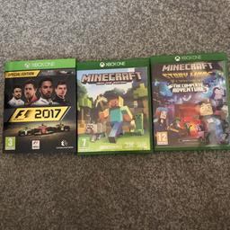 •F1 2017 limited edition- £5
•minecraft Xbox one edition- £10
•minecraft story mode-the complete adventure- £5