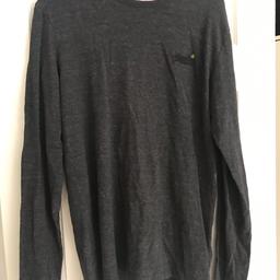 Grey long sleeved Superdry top size Large. £5.