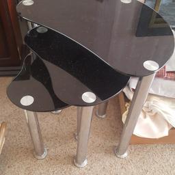 3 glass tables for sale lovely in lounge black glass excellent condition