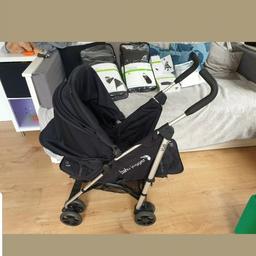 lightly used as mainly use double buggy 

pet and smoke free home 

comes with travel bag, rain cover, car seat adaptors, carrycot, cosy toes (cosy toes have a white mark on it) instructions 

great used condition, rear or forward facing which is so easy to switch it takes a second! lovely buggy I will be sorry to see it go.