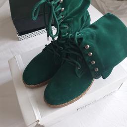 Size 5 - Green suade boots