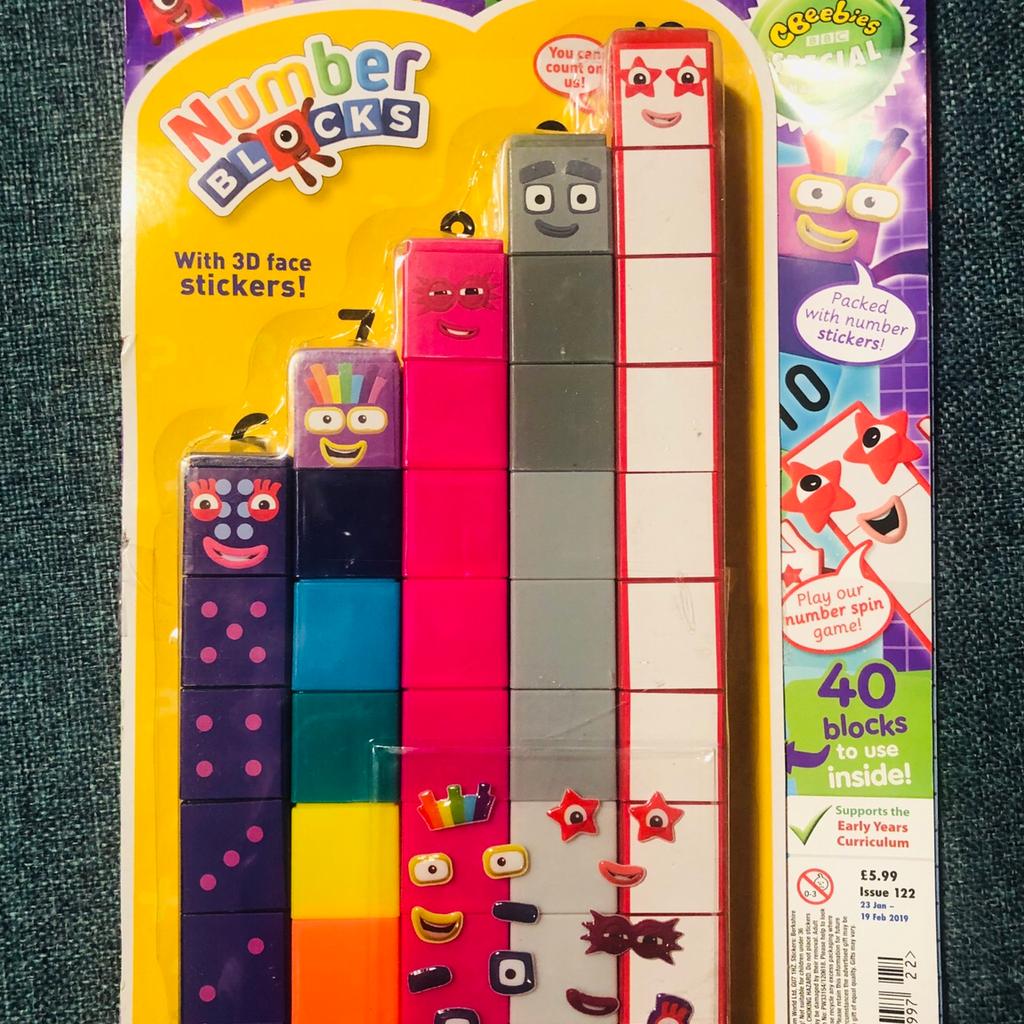 Cbeebies Numberblocks Magazine 6-10 In Bh14 Hill For £10.00 For Sale 