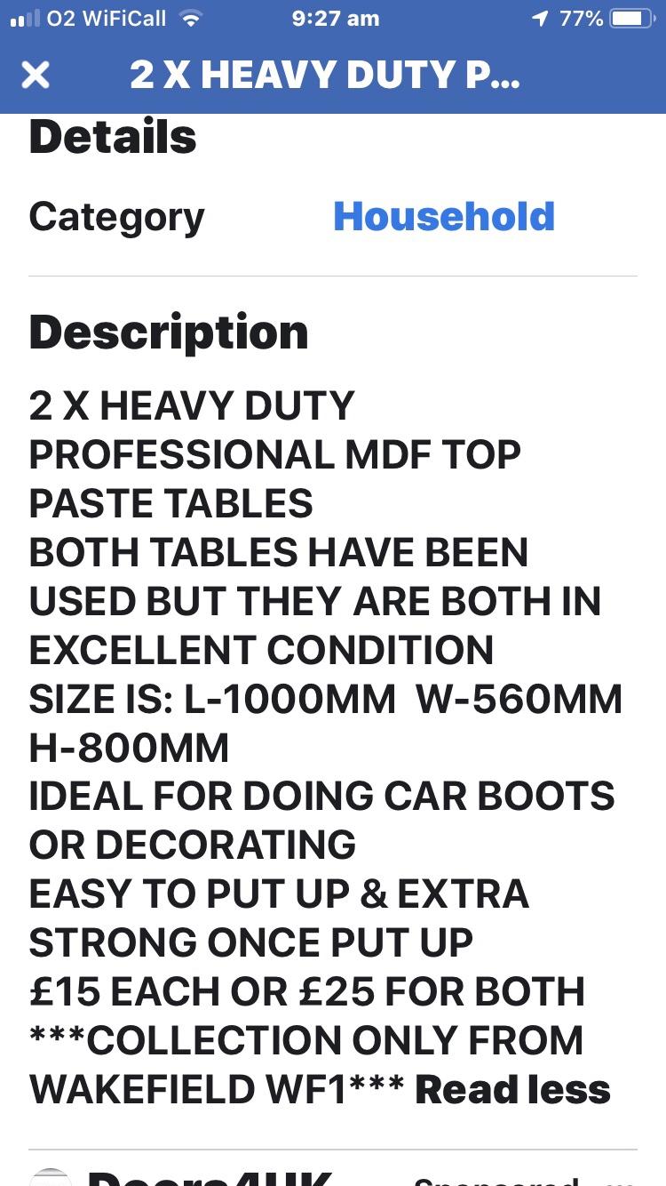 Pasting Tables in RG41 Winnersh für 25,00 £ zum Verkauf | Shpock DE