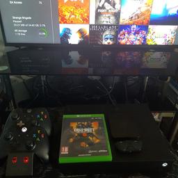perfect condition. comes with 2 joypads plus venom charger and a 1TB hard drive and an external subwoofer. also with BLACKOPS 4. cash only can collect or deliver