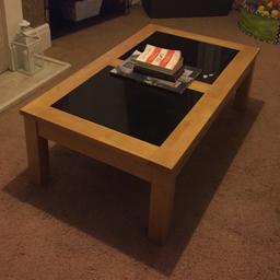 Black marble coffee table. Will need a clean as has just been stored for a while. Very good project. Will need collecting quite heavy due to the marble panels. Collection FY1.