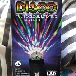 Great for parties or a little disco in your room
Bought for £2:99 as you can see on the box 
Only used once to see if it worked and it does 
Only selling due to never using 
Offers