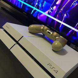 PS4 500GB WHITE
Good condition
Genuine Gold controller
HDMI + Power lead
