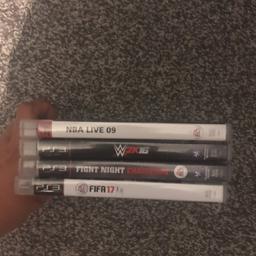 4 ps3 games 
FIFA 17
Fight night champion 
W2k16
NBA live 09
All a pound each £4 for the lot