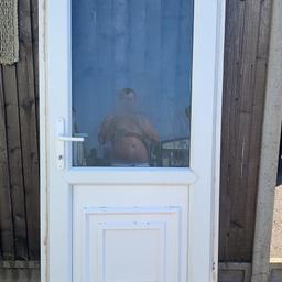 Upvc back door 

Height 2060mm 
width 840mm 
depth 70mm 

has key can delivery for a fee