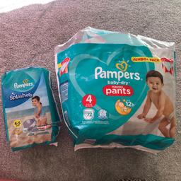 * Pampers baby-dry nappy pants size 4. opened pack, 41 nappies left in the pack.
* Pampers Splashers Size 4-5. Disposable Swim Pants.
Oppend pack,Missing only 2 and 9 nappies left in the pack.
All just for £6
Collection only from w5