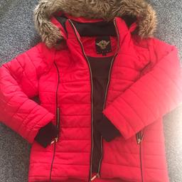 Women's red padded coat, size L, fits like size 12. In good condition, only worn a few times.