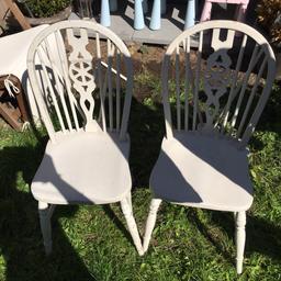 Wooden farmhouse chairs 
In need of re-painting
Perfect for up-cycling

Collection from B64 6RH