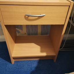 Small bedside table with shelf and drawer. Small mark on top as can be seen in picture. Collection only. OTO