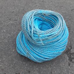 Large roll of thick blue rope
