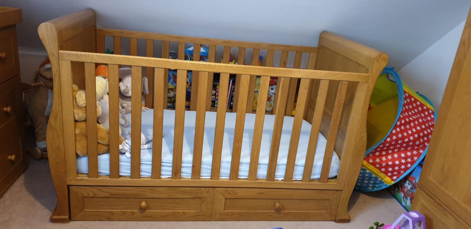 East coast langham sleigh store cot bed