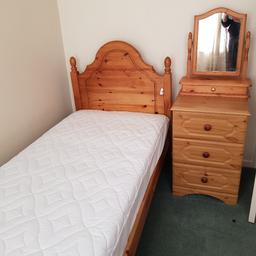 single bed and mattress wardrobe and bedside cabinet