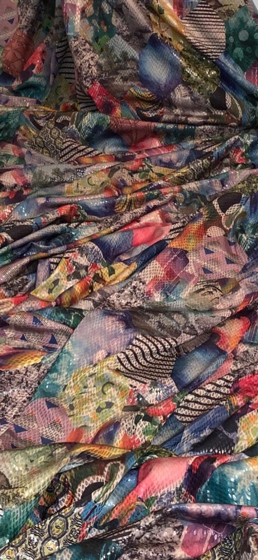 Buy & Sell West Yorkshire Calderdale - Photos for Multicolour Floral Snake Stretch Lycra Fabric