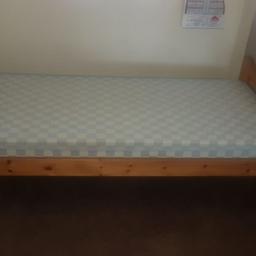 single pine bed. great condition. mattress included. used as a spare bed in spare room. hardly slept on.