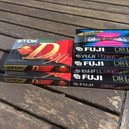 5 cassette 90 mins recording 2x TDK and 2 FUJI. All new in original packaging.