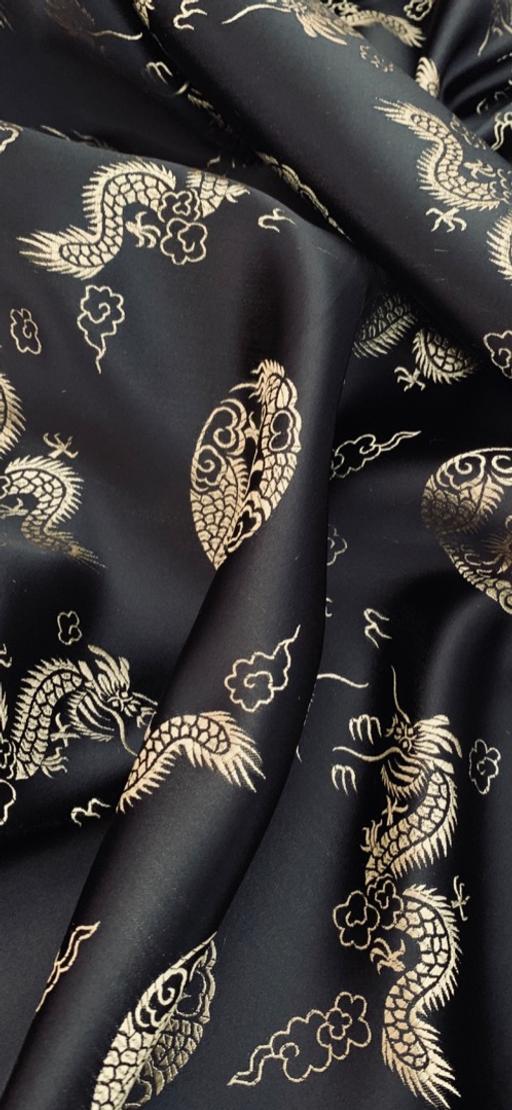 Buy & Sell West Yorkshire Calderdale - Photos for Black Gold Dragon Chinese Brocade Fabric