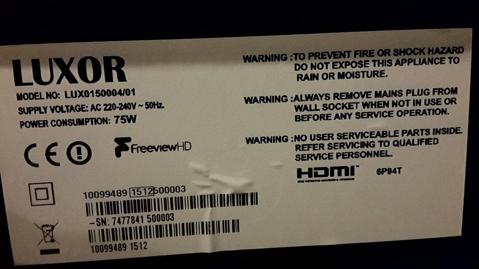 LUXOR 50 Smart TV Brokrn Screen In BD5 Bradford For 35 00 For Sale