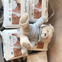 New born nappies 3 of 4 packs unopened
COLLECTION ONLY
FREE OF CHARGE 
PLEASE NOTE ALSO BE LISTED LOCAL FACEBOOK SITE
(TEDDY BEAR NOT INCLUDED)