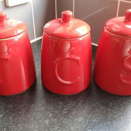 Red ceramics in excellent condition. No chips or scratches or lid for bread bin.

Collection from B35 6DE