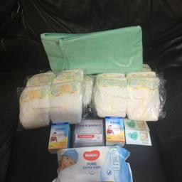 All of what you see in photo for £6
£ 4.00 worth of money off vouchers so bargain already
2 compact nappy changing carry case
24 pampers nappies 
1 care and protect sudocrem
2 vitamin D drops
1 huggies 99% water pure extra care wipes
Ideal for baby/ nappycake/ baby hamper.
Collection from TW8
No time wasters pls