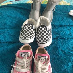 Converse- size 3
Vans- size 4 
Boots- size 3
£8 for all