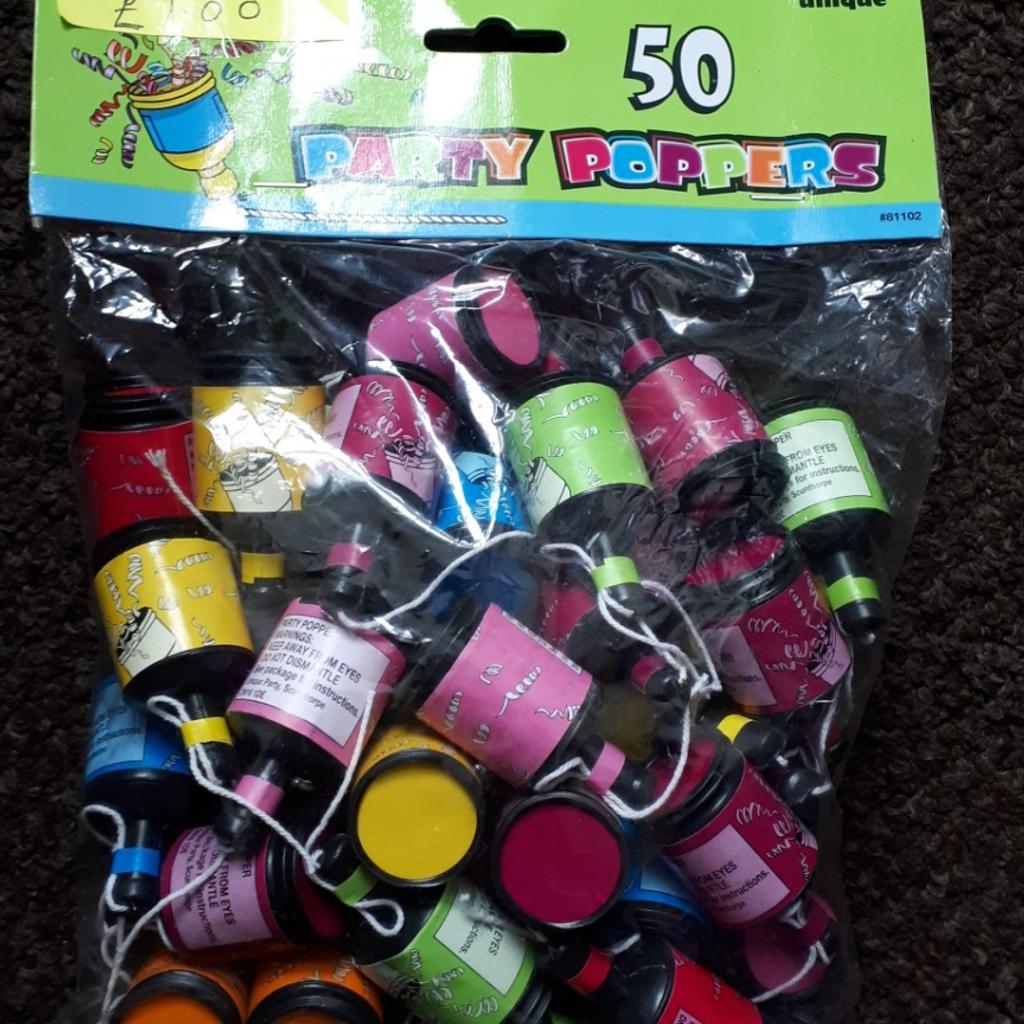 new pk of 50 party poppers.