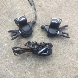 Shimano sl-m610 gear shifters 3x10 and derailleur in used condition comes with cables

Cash on collection only thanks