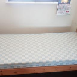 single pine bed in great condition.
comes with mattress or not its totally your choice.
been used as a spare bed in spare room. ideal for child room. 
thanks for looking