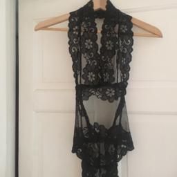 Victoria secrets style black lace and mesh bodysuit new 
Very soft to touch