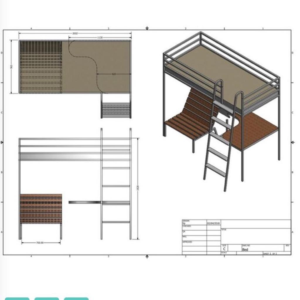 Jaybe high sleeper bed in B36 Solihull für £ 80,00 zum Verkauf Shpock AT