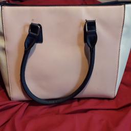 pink white blue handbag in good condition