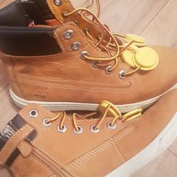 Timberland hi top boots , size 3 , good used condition.