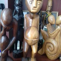Wooden hand carved figures.