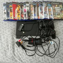 Ps2 slim with hdmi converter so can play on all televisions 8mb card and 2 official controllers and lots games see pictures all in good working order can deliver local for fuel