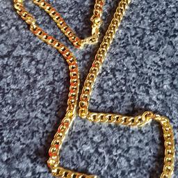 18k gold filled chain, really good quality will not fade or lose colour, 24inch long and 5mm wide, any questions pls ask