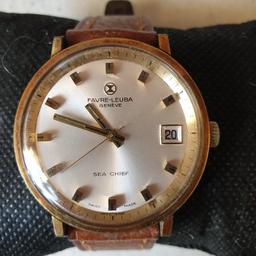 hello for sale fauvre leuba sea chief wristwatch rare and beautiful condition working condition