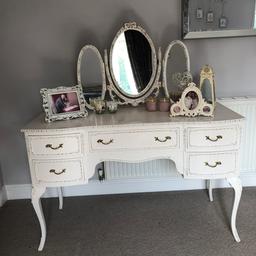 Beautiful shabby chic style French bedroom Dresser Unit with Drawers. Quite big. Nice unit. Change of style in bedroom forces reluctant sale