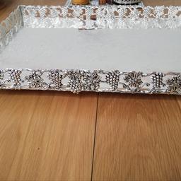 Large silver plated tray for weddings /home decoration