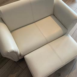 Cream leatherette sofa and stall used but still as you can see great condition cost me £100 no offers thanks