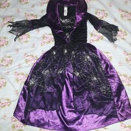 lovely little girls Halloween dress deep purple satin like material high collar with spider web detail there's an underskirt, it's in used condition I cant see any obvious pulls
collection ll144hq