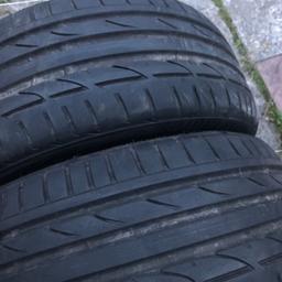 2 used Bridgestone potenza tyres, both with about 5-6mm left
One has had a puncture repair and one has flap on side wall but both still usable