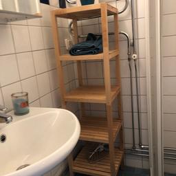 Förvaring badrum / dusch hylla

Höjd med ben: 139cm
Bredd: 37cm
Djup: 37 cm