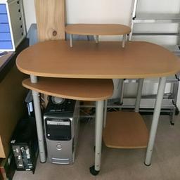 Beech colour compact table good condition small table pulls out and in for easy storage