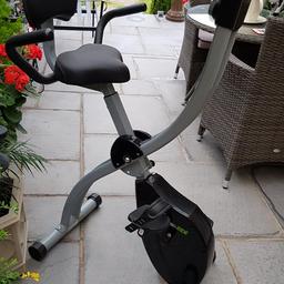 brand new folding exercise bike got a tray in front for computer a cup of tea